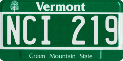 VT license plate NCI219