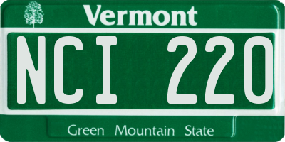 VT license plate NCI220