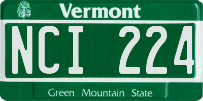 VT license plate NCI224