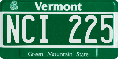 VT license plate NCI225