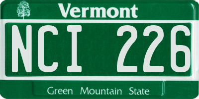 VT license plate NCI226