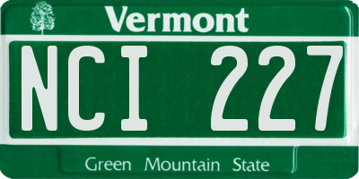 VT license plate NCI227