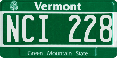 VT license plate NCI228
