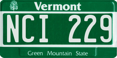VT license plate NCI229