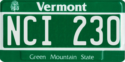 VT license plate NCI230