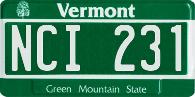 VT license plate NCI231