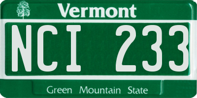 VT license plate NCI233
