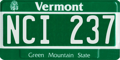 VT license plate NCI237
