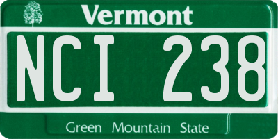 VT license plate NCI238