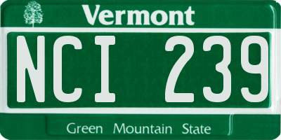 VT license plate NCI239