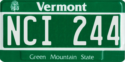 VT license plate NCI244