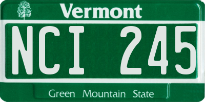 VT license plate NCI245
