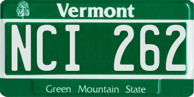 VT license plate NCI262