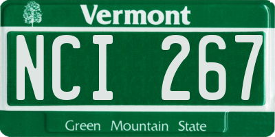 VT license plate NCI267