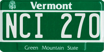 VT license plate NCI270