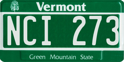 VT license plate NCI273