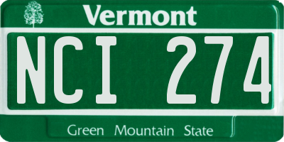 VT license plate NCI274