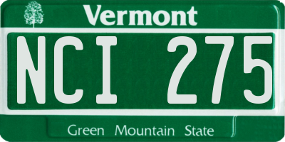 VT license plate NCI275