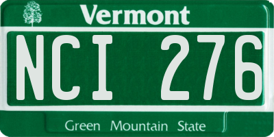 VT license plate NCI276