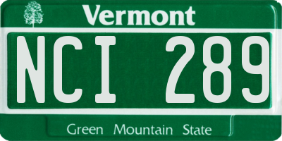 VT license plate NCI289