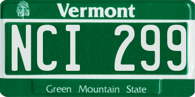 VT license plate NCI299