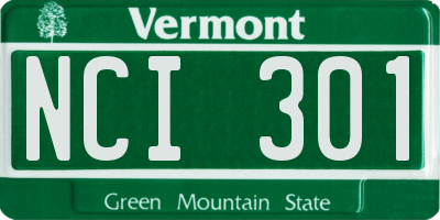 VT license plate NCI301