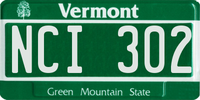 VT license plate NCI302
