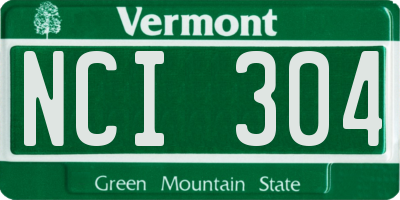 VT license plate NCI304