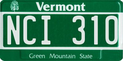 VT license plate NCI310