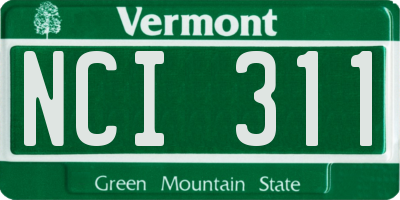 VT license plate NCI311