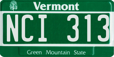VT license plate NCI313