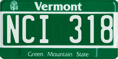 VT license plate NCI318