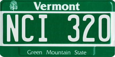 VT license plate NCI320