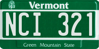 VT license plate NCI321