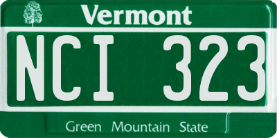 VT license plate NCI323