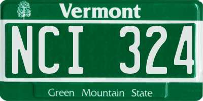 VT license plate NCI324
