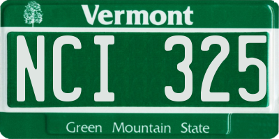VT license plate NCI325
