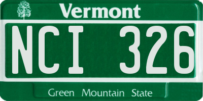 VT license plate NCI326
