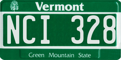 VT license plate NCI328