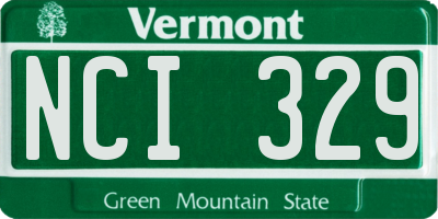 VT license plate NCI329