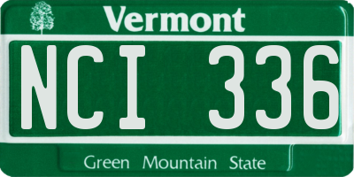 VT license plate NCI336