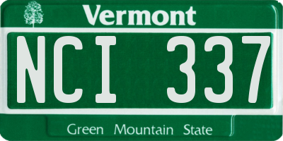 VT license plate NCI337
