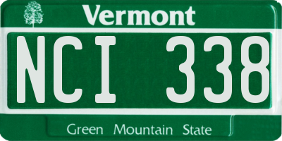 VT license plate NCI338