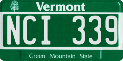 VT license plate NCI339