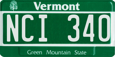 VT license plate NCI340