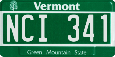 VT license plate NCI341