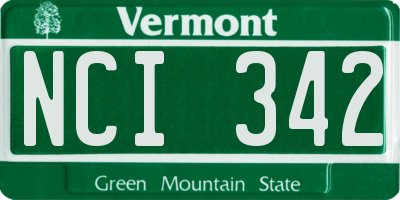 VT license plate NCI342