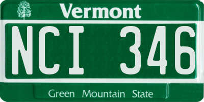 VT license plate NCI346