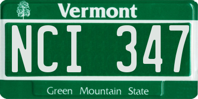 VT license plate NCI347