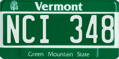 VT license plate NCI348